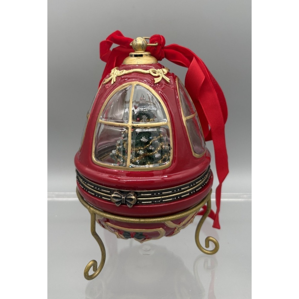 Mr. Christmas 2009 Egg 7" Animated Christmas Tree Red Musical Ornament w/ Box